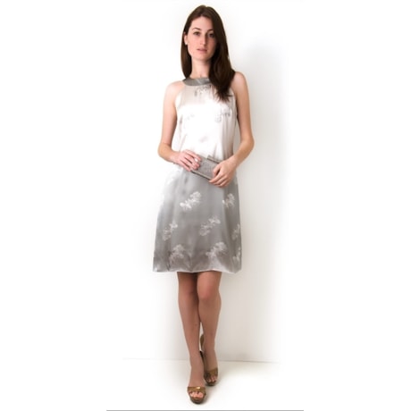 VESTIDO LGTE. SEDA - CHAMPANHE