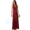 VESTIDO LONGO COM DRAPEADO BLAZE - VINHO
