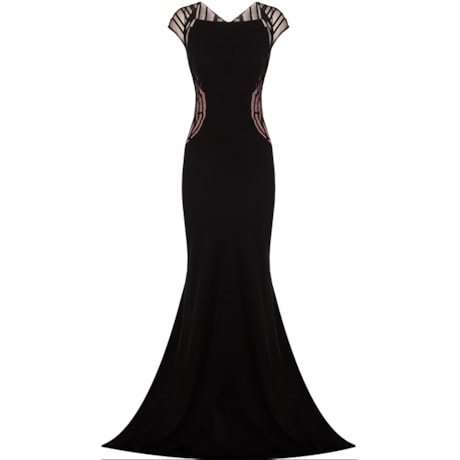 VESTIDO LONGO DEVORÊ REC. COSTAS - PRETO