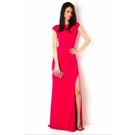 VESTIDO LONGO EM JERSEY ENVUELTOS - PRETO