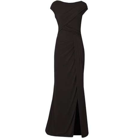 VESTIDO LONGO EM JERSEY ENVUELTOS - PRETO