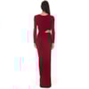VESTIDO LONGO EM MALHA LUREX KIDMAN - CEREJA