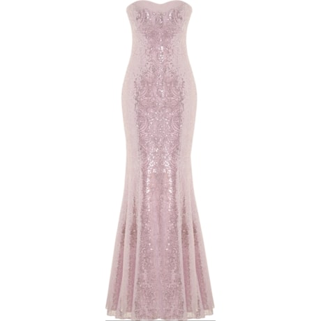 VESTIDO LONGO EM PAETÊ MERMAID - ROSA