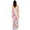 VESTIDO LONGO FLORAL HIBISCO RECORTES BUSTO - AZUL CLARO