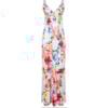 VESTIDO LONGO FLORAL HIBISCO RECORTES BUSTO - AZUL CLARO
