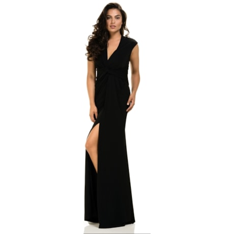 VESTIDO LONGO JERSEY ALPHORRIA - PRETO VESTIDO LONGO JERSEY ALPHORRIA - PRETO