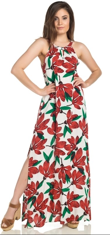 Vestido Floral Vermelho 2024