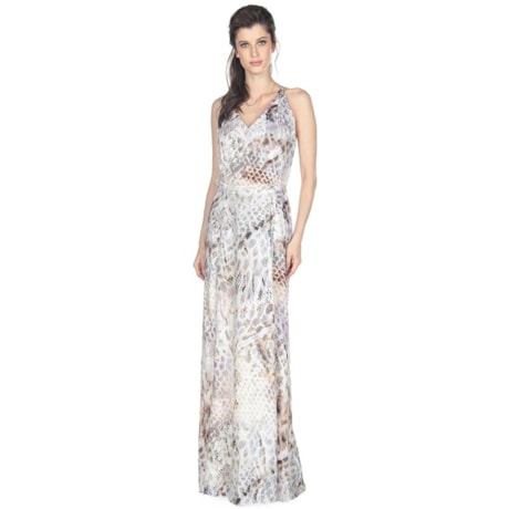 VESTIDO LONGO PYTHON - NUDE