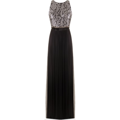 VESTIDO LONGO RENDA E TULE EVANORA - P&B