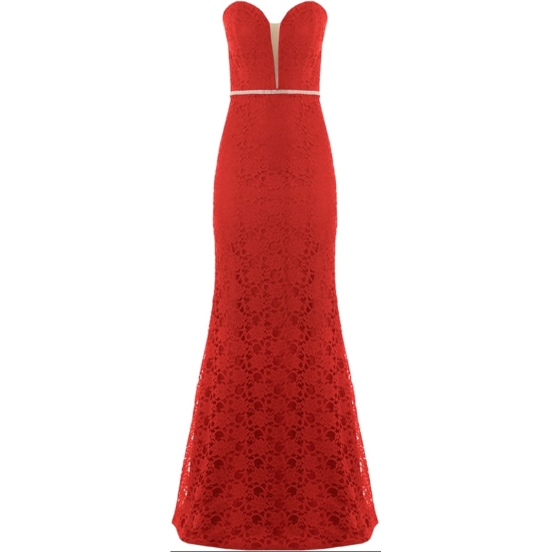 VESTIDO LONGO RENDA J'ADORE - VERMELHO