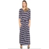 VESTIDO LONGO SIMPLE LIFE JERSEY ESTAMPADO - AZUL