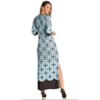 VESTIDO LONGO STATI UNITI ESTAMPA GEOMÉTRICA - AZUL
