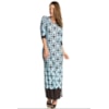 VESTIDO LONGO STATI UNITI ESTAMPA GEOMÉTRICA - AZUL