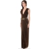 VESTIDO LONGO VELUDO MOLHADO DIETRICH - MARROM