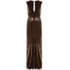 VESTIDO LONGO VELUDO MOLHADO DIETRICH - MARROM