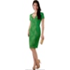 VESTIDO LONGUETE CREPE COM RENDA DOLCE - VERDE