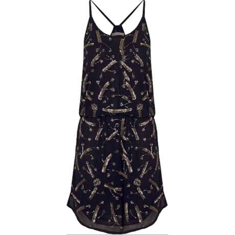 VESTIDO LONGUETE REGATA C/ BORDADO - MARINHO