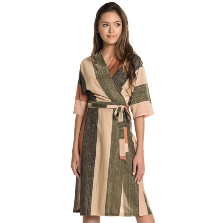VESTIDO LUCIDEZ CACHECOUR LUREX LORENA - VERDE