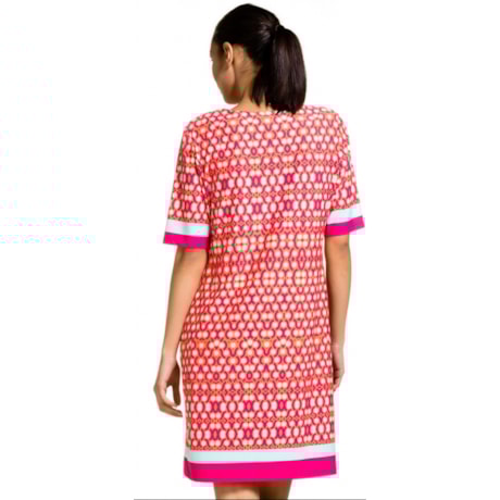 VESTIDO LUCIDEZ EM JERSEY ESTAMPADO - FÚCSIA