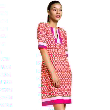 VESTIDO LUCIDEZ EM JERSEY ESTAMPADO - FÚCSIA