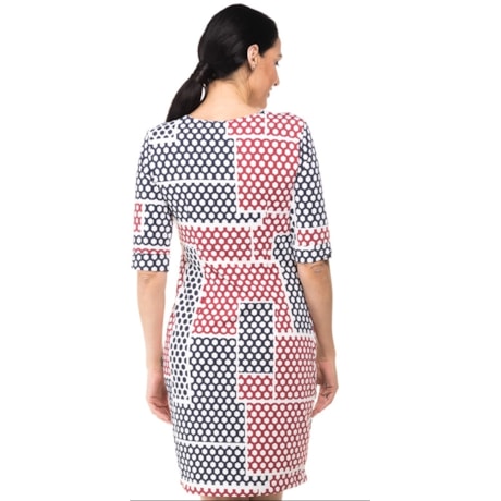 VESTIDO LUCIDEZ JERSEY BICOLOR  ROSANA - VERMELHO