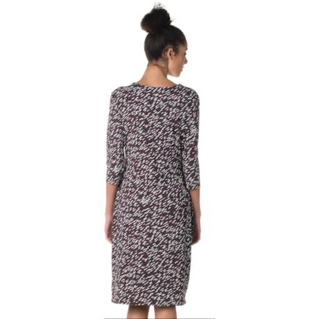 VESTIDO LUCIDEZ JERSEY DECOTE CANOA MANGA 3/4 - VINHO VESTIDO LUCIDEZ JERSEY DECOTE CANOA MANGA 3/4 - VINHO