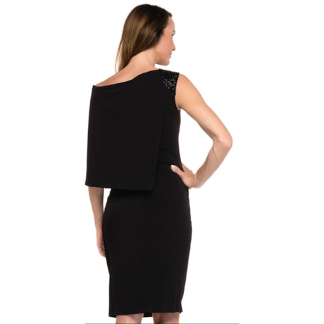 VESTIDO MALHA ALPHORRIA ALÇA ASSIMETRICA 7/8 - PRETO