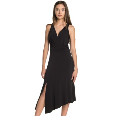 VESTIDO MID BORDA BARROCA IRIS - PRETO