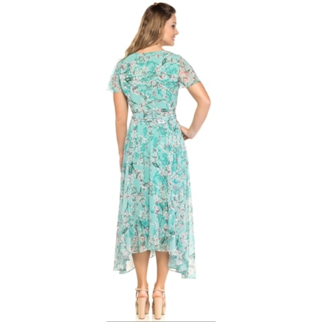 VESTIDO MIDI AMISSIMA ESTAMPA  CEREJEIRA - VERDE VESTIDO MIDI AMISSIMA ESTAMPA  CEREJEIRA - VERDE