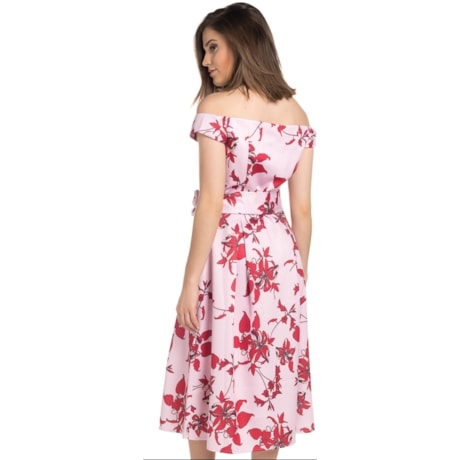 VESTIDO  MIDI AMISSIMA  GRACE KELY - ROSA