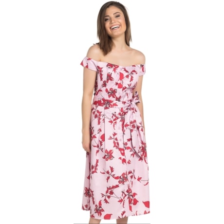 VESTIDO  MIDI AMISSIMA  GRACE KELY - ROSA