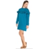VESTIDO MOLETON WALK TREND DETALHE BABADOS - TURQUESA