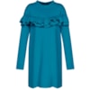 VESTIDO MOLETON WALK TREND DETALHE BABADOS - TURQUESA