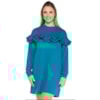 VESTIDO MOLETON WALK TREND DETALHE BABADOS - TURQUESA