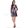 VESTIDO PRENE ALPHORRIA  ESTAMPADO RECORTE CINTURA - ROXO