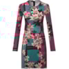 VESTIDO PRENE ALPHORRIA  ESTAMPADO RECORTE CINTURA - ROXO