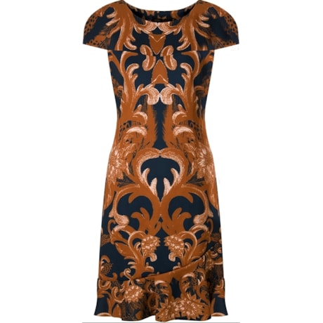 VESTIDO PRENE BABADO BARRA - MARROM