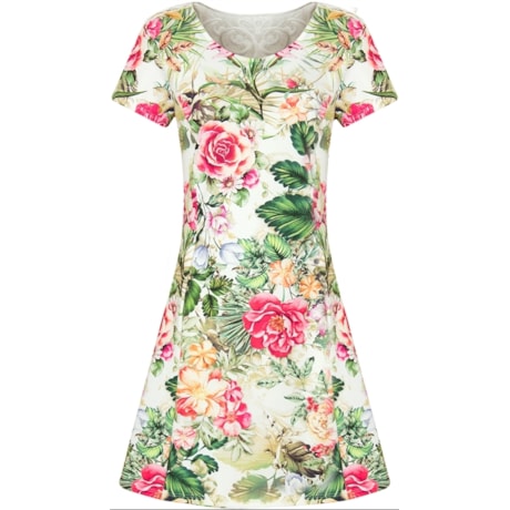 VESTIDO PRENE FLORAL GUIPURE - FLORAL