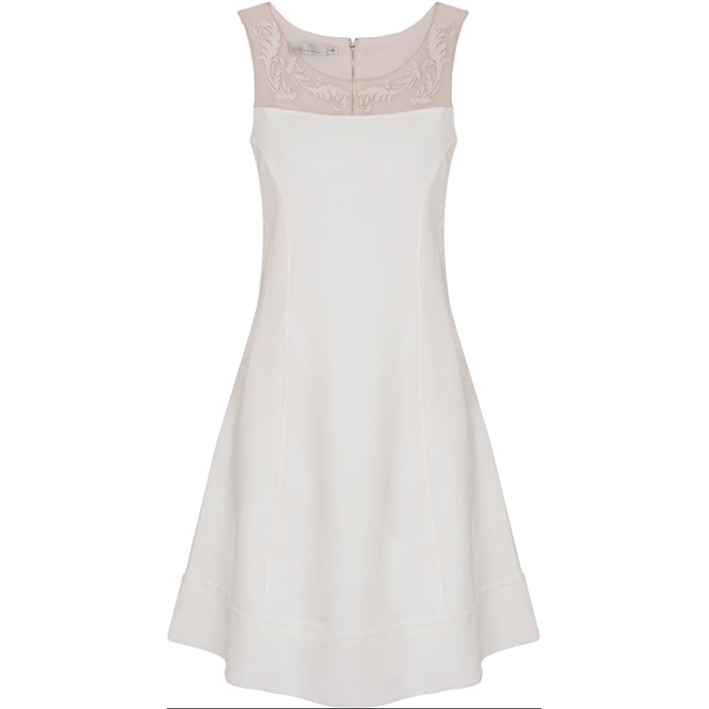 VESTIDO PTO. ROMA / TULE APLICAÇÕES - OFF WHITE