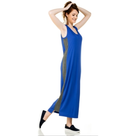 VESTIDO REGATA WALK TRENDY LONGO - AZUL