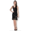 VESTIDO RENDA BABADO BARRA - PRETO