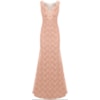 VESTIDO RENDA COM DECOTE EM TULE E GUIPIR - NUDE