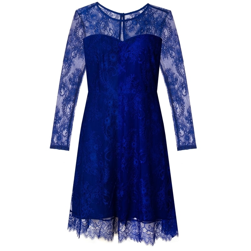 VESTIDO RENDA DEC. PRINCESA - AZUL ROYAL
