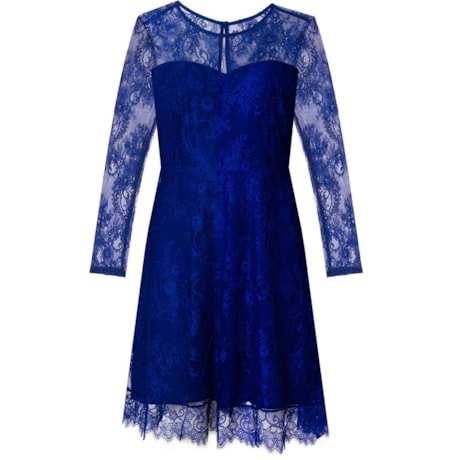 VESTIDO RENDA DEC. PRINCESA - AZUL ROYAL VESTIDO RENDA DEC. PRINCESA - AZUL ROYAL
