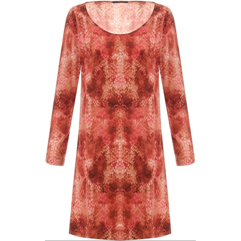 VESTIDO RETO EM CREPE ESTAMPADO ERNESTINA - FRAMBOESA
