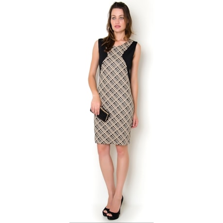 VESTIDO S/M PRENE RECORTES - BEGE VESTIDO S/M PRENE RECORTES - BEGE