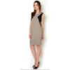 VESTIDO S/M PRENE RECORTES - BEGE
