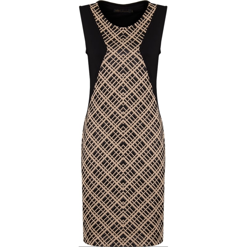 VESTIDO S/M PRENE RECORTES - BEGE