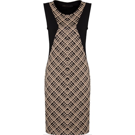 VESTIDO S/M PRENE RECORTES - BEGE VESTIDO S/M PRENE RECORTES - BEGE