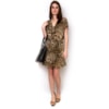 VESTIDO SHIFFON ANIMAL PRINT - MARROM